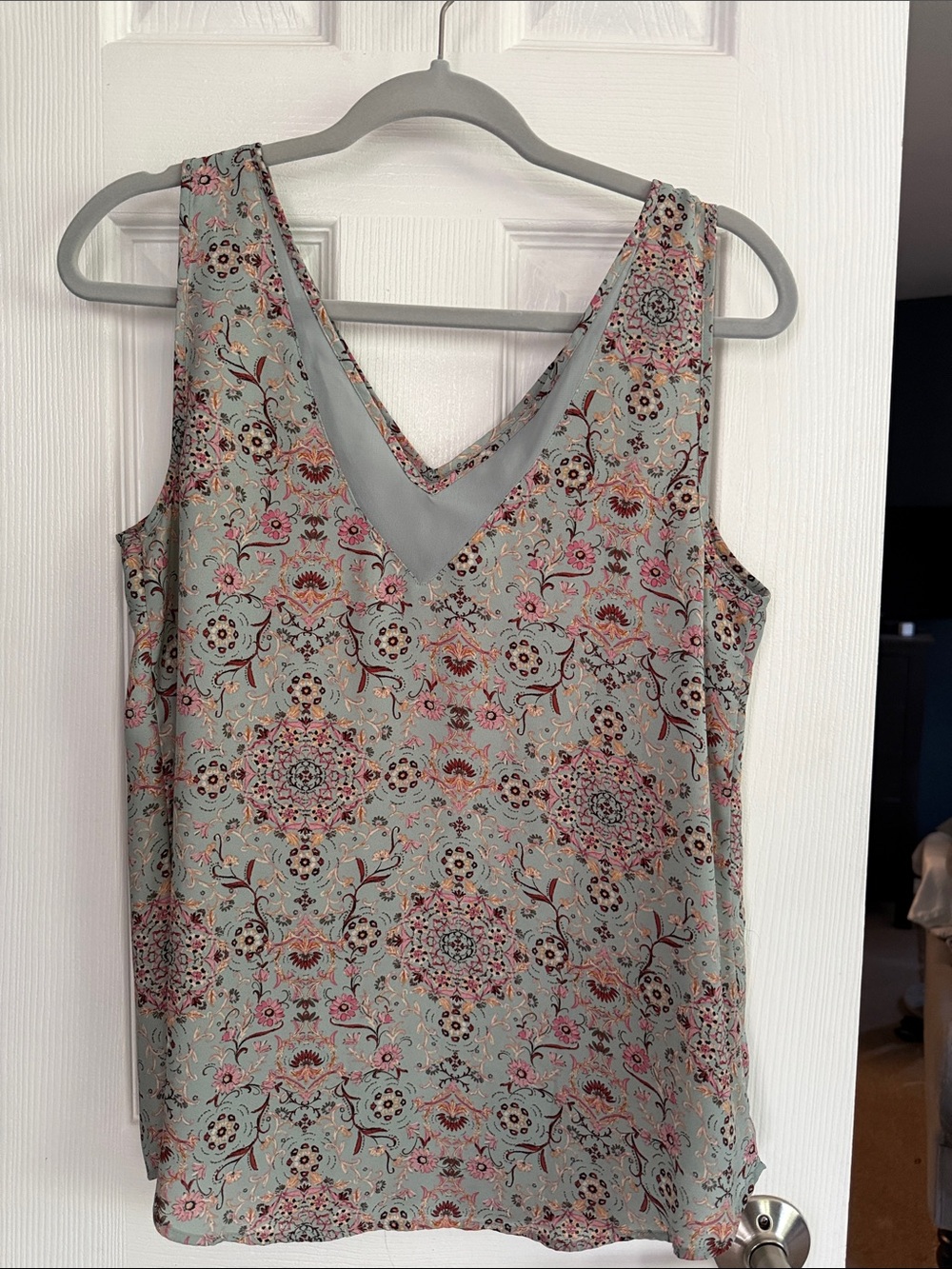 Maurices Light Blue Floral-Print V-Neck Camisole